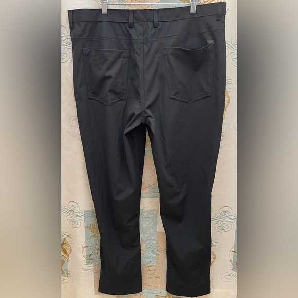 New Chaps Mens 38/32 Solid black dress pants pockets zip Semi Formal Stretch Big - Picture 5 of 11